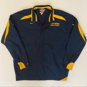 Men’s WVU West Virginia Mountaineers Nike Fit Storm Pull Over Windbreaker Medium